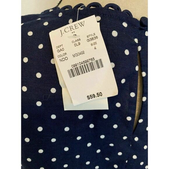 J Crew New Polka Dot linen tank top - Picture 6 of 7